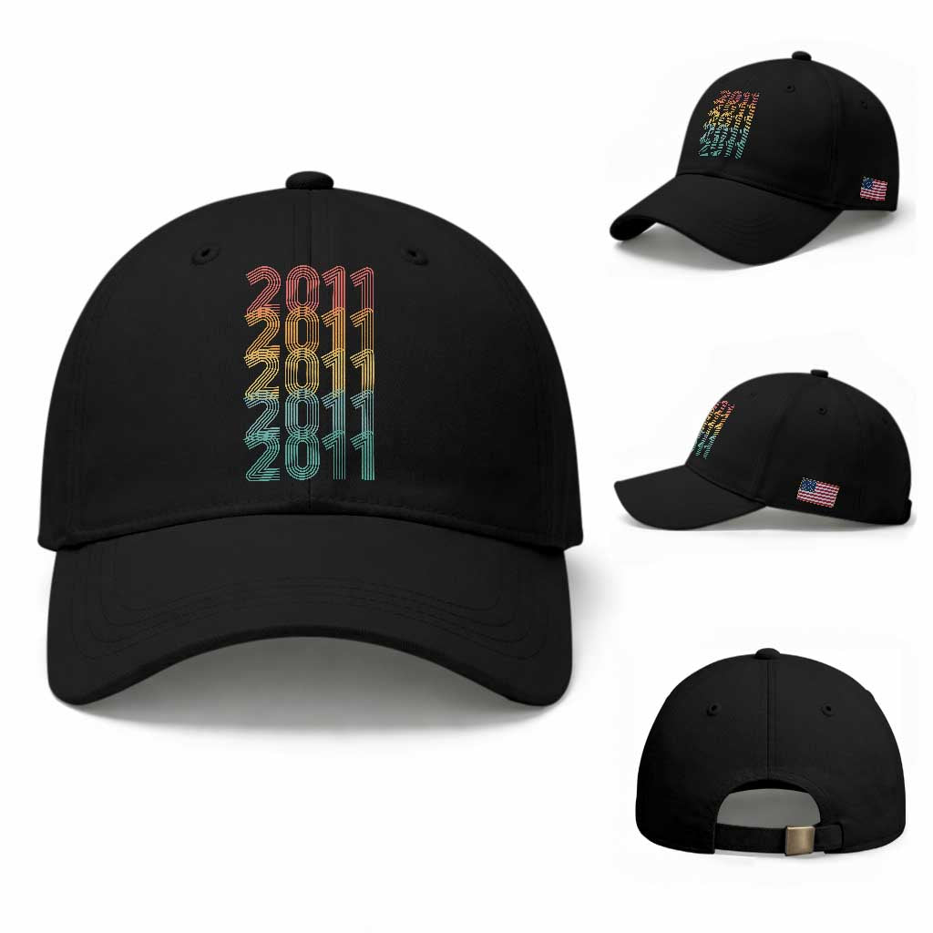 15th Birthday Baseball Cap Vintage 2011 Retro 15 Years Old Birthday