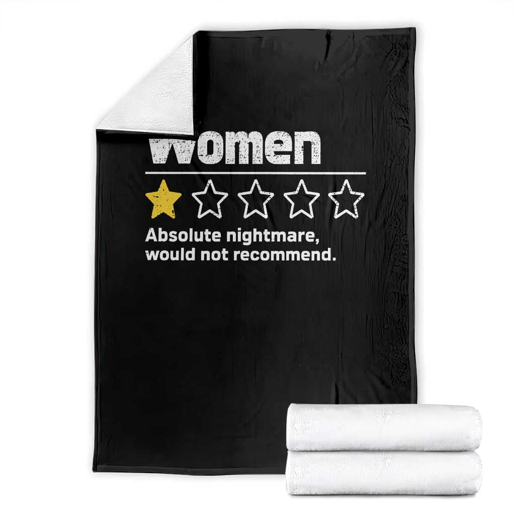 Women 1 Star Absolute Nightmare Would Not Recommend Throw Blanket Funny Bold Text