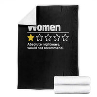 Women 1 Star Absolute Nightmare Would Not Recommend Throw Blanket Funny Bold Text