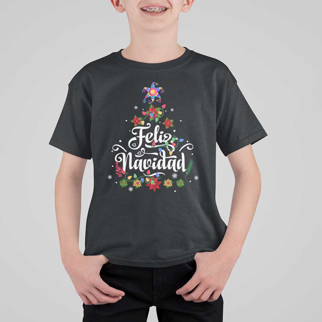 Christmas In Mexico T Shirt For Kid Feliz Navidad Pinata Star Xmas Tree - Wonder Print Shop