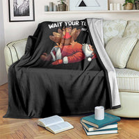 Funny ThanksMas Throw Blanket Wait Your Turn Fat Boy Turkey Santa - Wonder Print Shop
