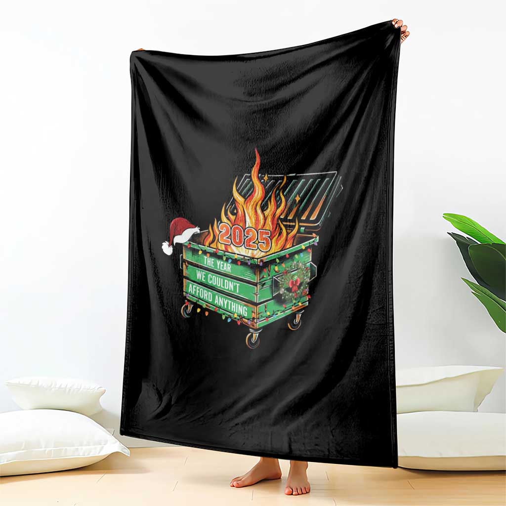 Funny Lil Dumpster Fire 2025 Throw Blanket The Year We Couldnt Afford Anything - Wonder Print Shop