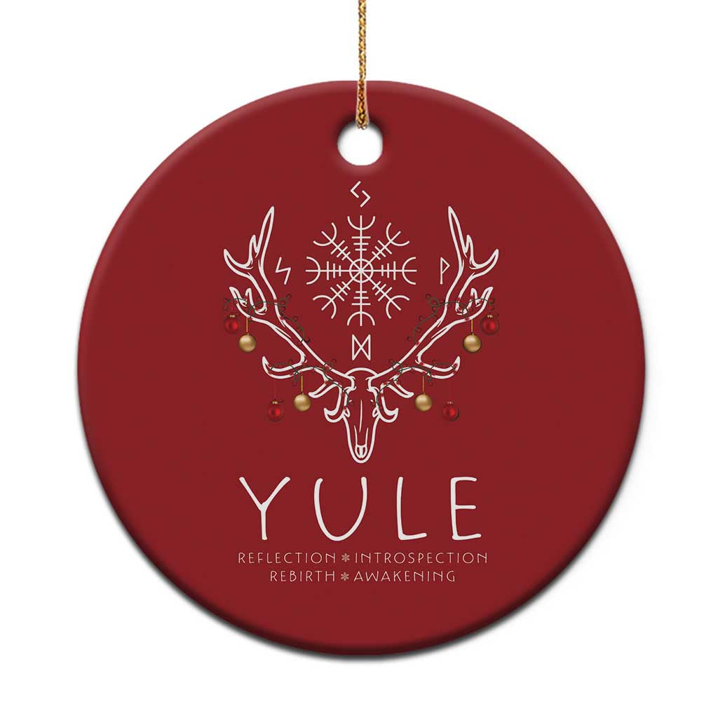 Yule Pagan Christmas Ornament Reflection Introspection Rebirth Awakening Vegvísir Symbol - Wonder Print Shop