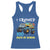 Funny I Crushed 100 Days Of School Racerback Tank Top Monster Truck 100th Day Of School