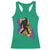 Funny Bigfoot Mardi Gras Louisiana Map Jazz Music Racerback Tank Top