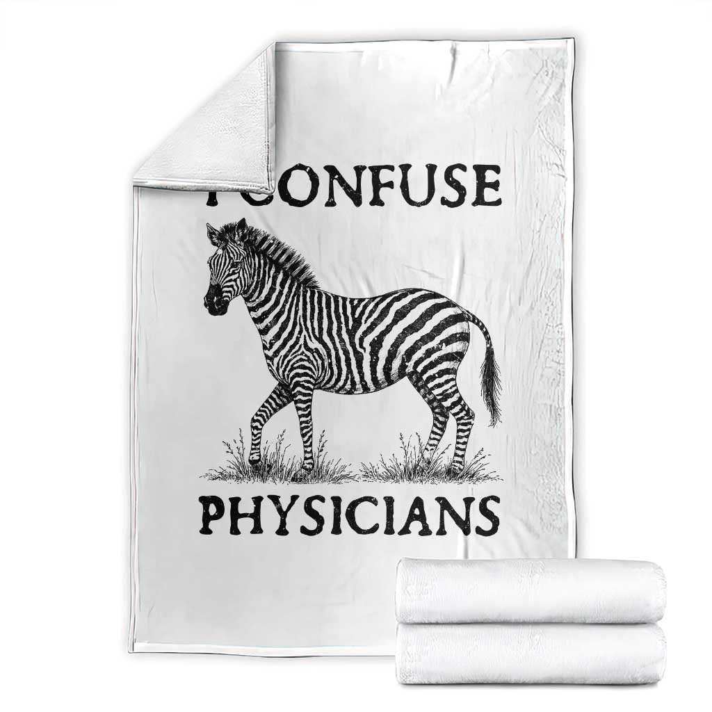 I Confuse Physicians Rare Disease Awareness Throw Blanket Funny Zebra