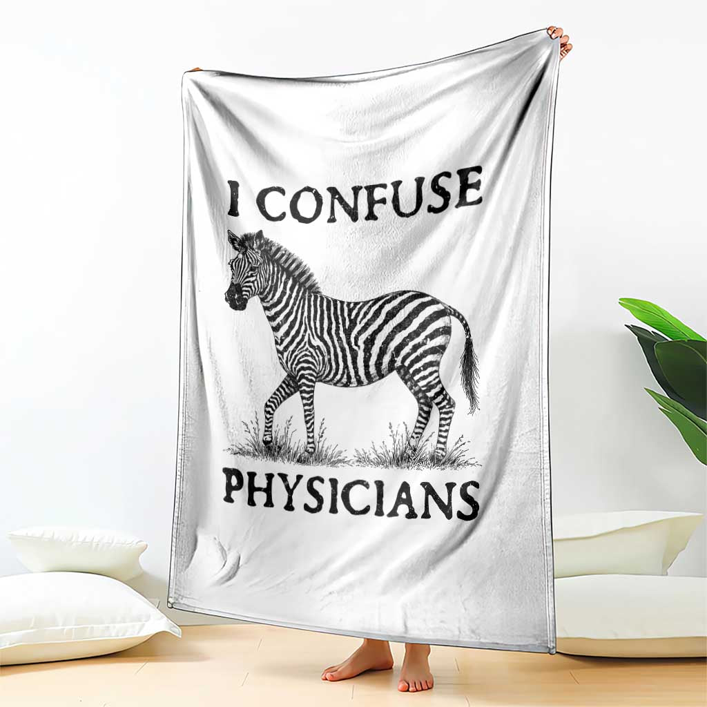 I Confuse Physicians Rare Disease Awareness Throw Blanket Funny Zebra