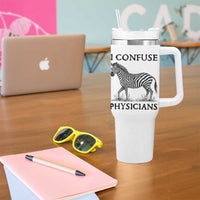 I Confuse Physicians Rare Disease Awareness Tumbler With Handle Funny Zebra
