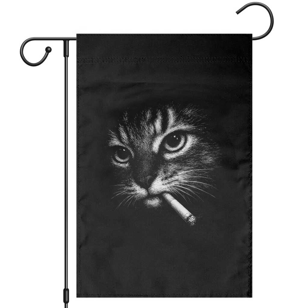 Funny Cat Smoking Cigarette Meme Garden Flag Cat Face Y2K Graphic