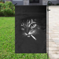 Funny Cat Smoking Cigarette Meme Garden Flag Cat Face Y2K Graphic