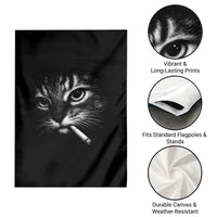 Funny Cat Smoking Cigarette Meme Garden Flag Cat Face Y2K Graphic
