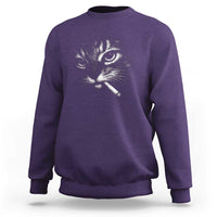 Funny Cat Smoking Cigarette Meme Sweatshirt Cat Face Y2K Graphic