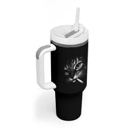 Funny Cat Smoking Cigarette Meme Tumbler With Handle Cat Face Y2K Graphic