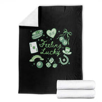 Feeling Lucky St Patricks Day Coquette Shamrock Throw Blanket