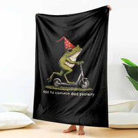 Off To Commit Dad Foolery Throw Blanket Funny Daddy Frog Scooter Fathers Day