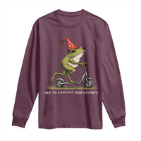 Off To Commit Dad Foolery Long Sleeve Shirt Funny Daddy Frog Scooter Fathers Day