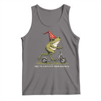 Off To Commit Dad Foolery Tank Top Funny Daddy Frog Scooter Fathers Day
