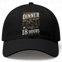 Funny BBQ Grilling Dad Baseball Cap Dinner Will Be Ready In 18 Hours Fathers Day