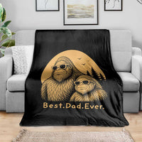 Vintage Best Dad Ever Bigfoot Papa Fathers Day Throw Blanket
