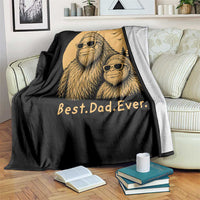Vintage Best Dad Ever Bigfoot Papa Fathers Day Throw Blanket