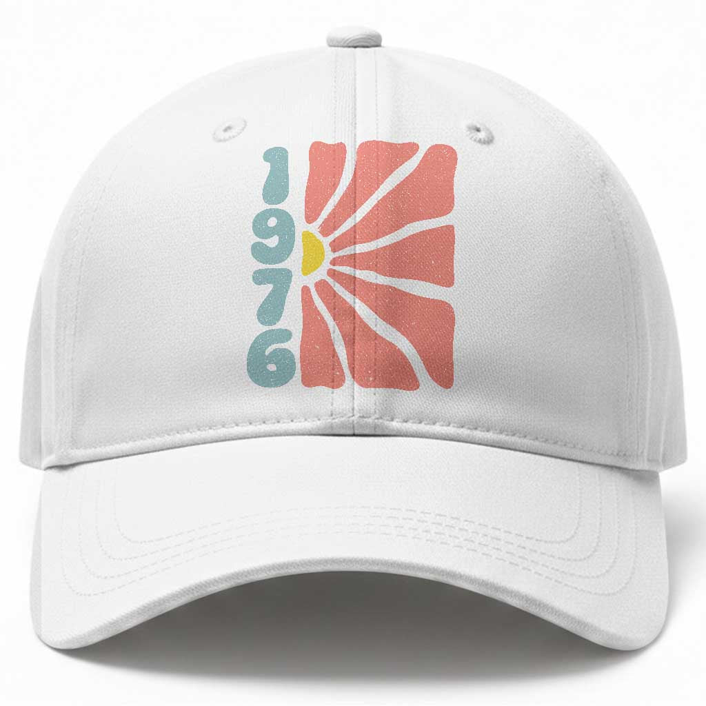 50th Birthday Baseball Cap Vintage 1976 Boho Flowers 50 Years Old Birthday
