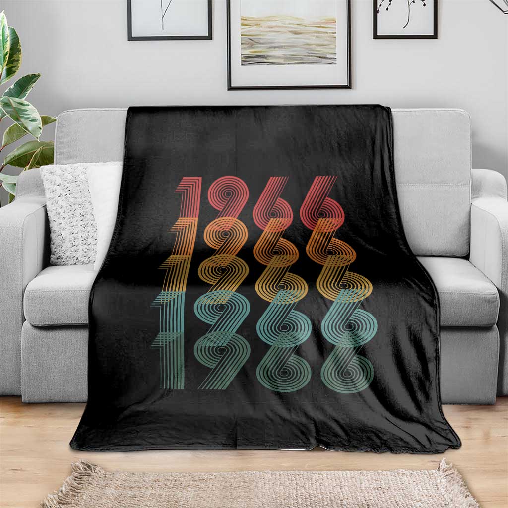 60th Birthday Throw Blanket Vintage 1966 Retro 60 Years Old Birthday
