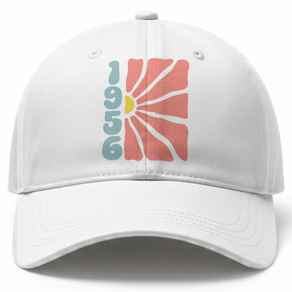 70th Birthday Baseball Cap Vintage 1956 Boho Flowers 70 Years Old Birthday