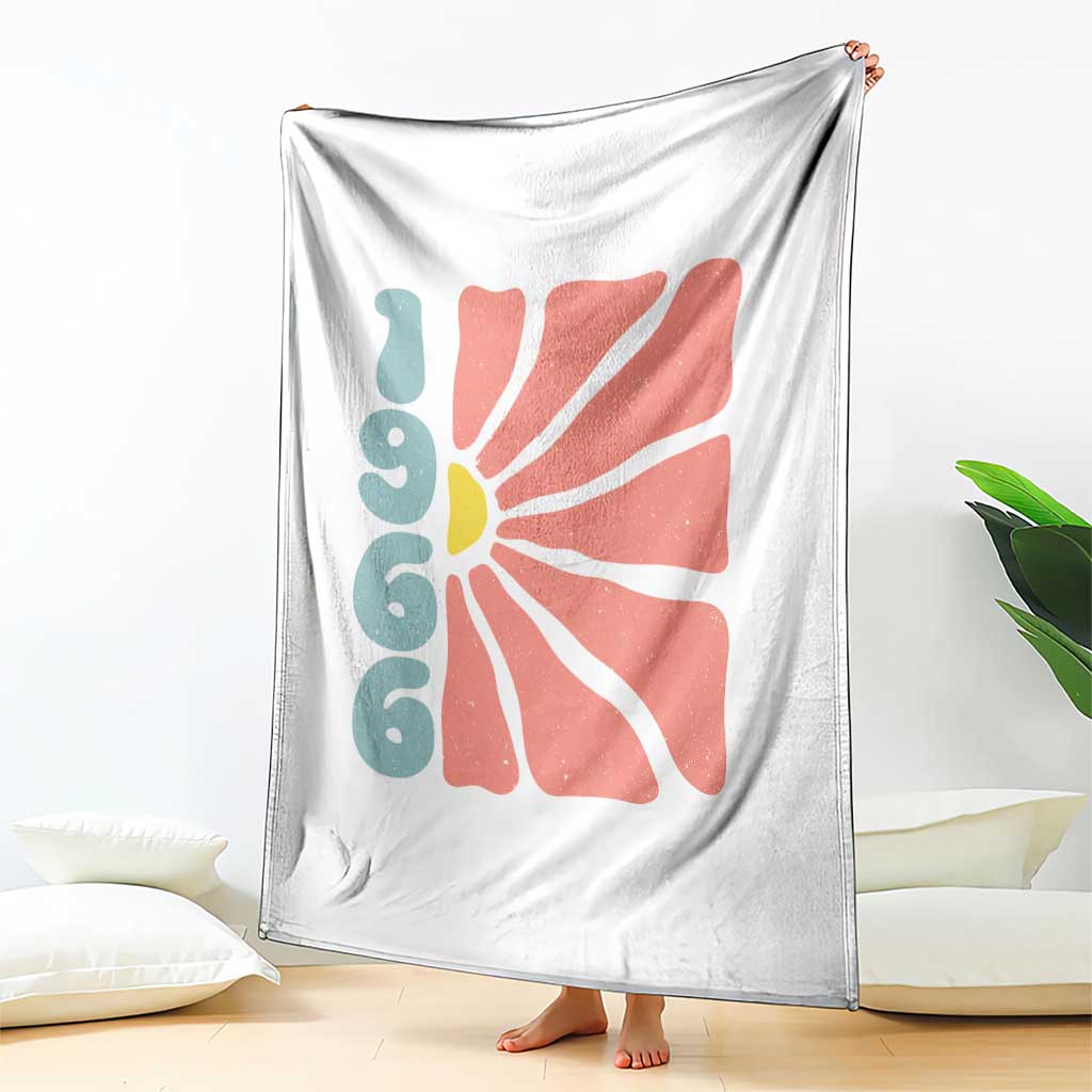 60th Birthday Throw Blanket Vintage 1966 Boho Flowers 60 Years Old Birthday