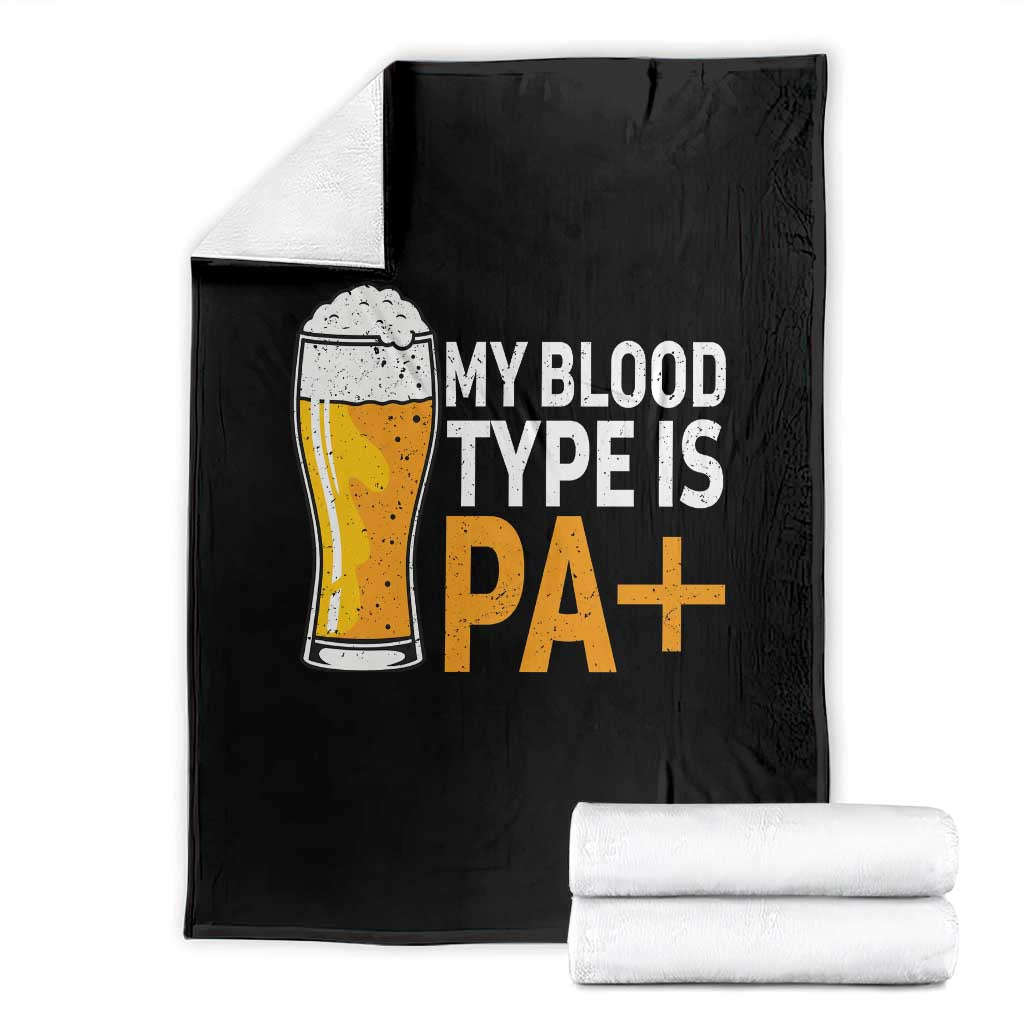 Funny My Blood Type Is IPA Throw Blanket IPA Beer Drinking - Wonder Print Shop