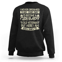 Black sweatshirt with large back graphic and ribbed crew neck cuffs