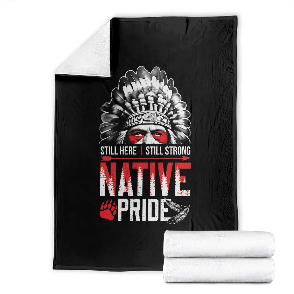 Still Here Still Strong Native Pride Throw Blanket Native American Feather - Wonder Print Shop