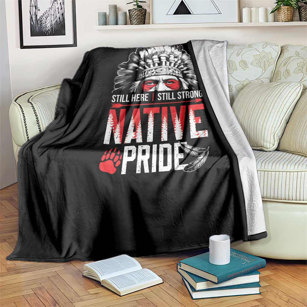 Still Here Still Strong Native Pride Throw Blanket Native American Feather - Wonder Print Shop
