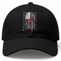 Deus Vult Freedom Catholic Knight Templar American Flag Baseball Cap