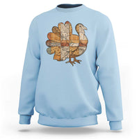Thanksgiving Vintage Patchwork Gobble Turkey Sweatshirt - Wonder Print Shop