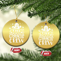 Gold round ornament pair with “THE COOKIE CREW” design and FRONT/BACK tags