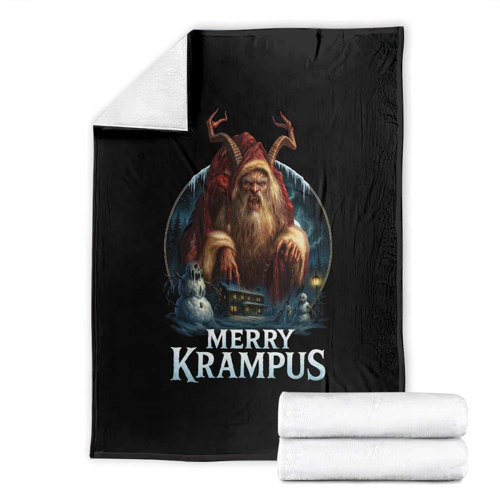 Christmas Krampus Throw Blanket Merry Krampus Pagan Yule Nordic Xmas - Wonder Print Shop