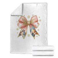 Jesus Christmas Coquette Bow Nativity Bible Verse Christian Throw Blanket - Wonder Print Shop