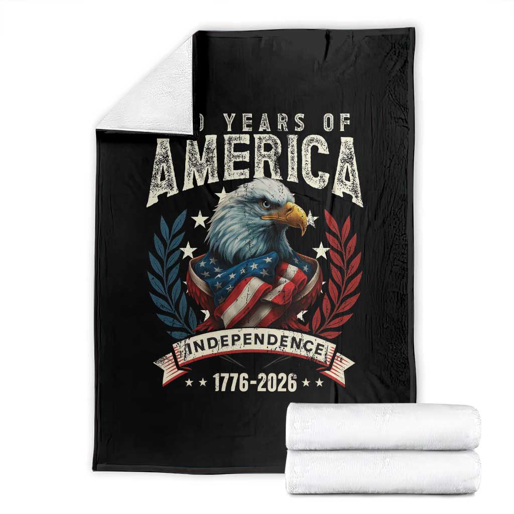 250 Years Of America Throw Blanket 250th American Anniversary Independence Bald Eagle - Wonder Print Shop