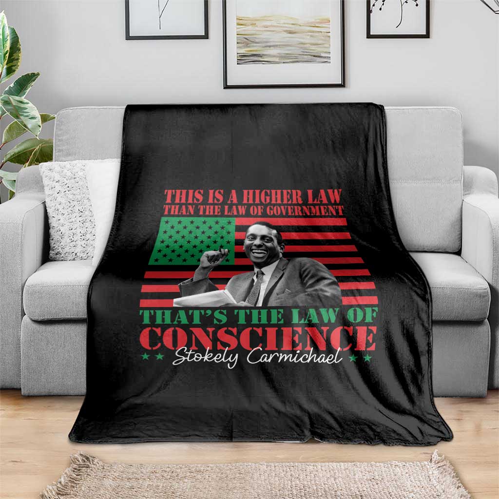 Stokely Carmichael Throw Blanket That's The Law Of Conscience American Flag
