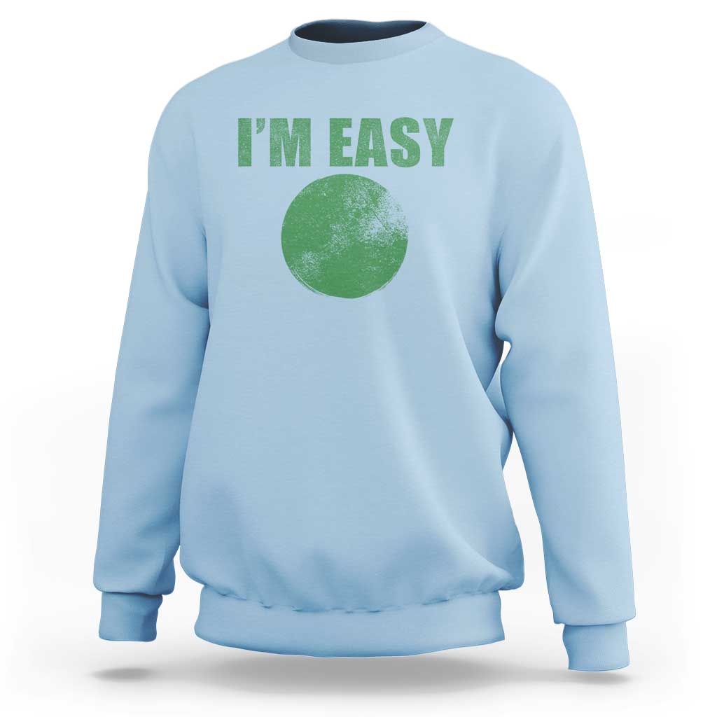 Funny I'm Easy Snowboard Ski Sweatshirt Green Circle Retro Mountain Sign - Wonder Print Shop