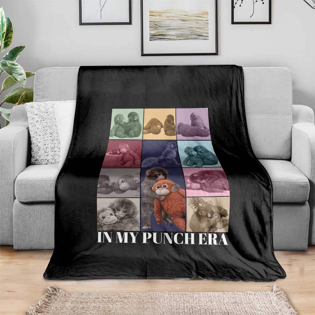 Punch The Monkey Throw Blanket In My Punch Era Baby Monkey Hugging Plush