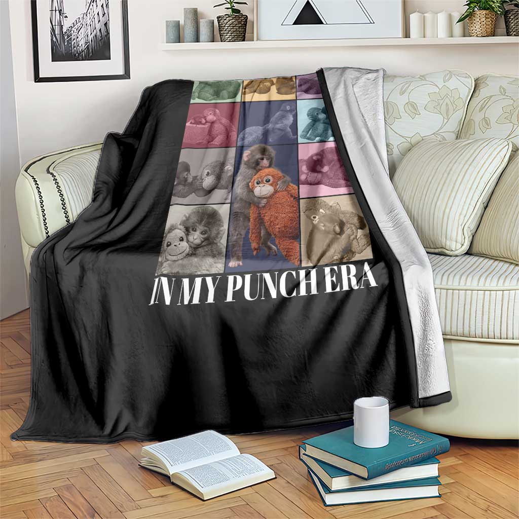 Punch The Monkey Throw Blanket In My Punch Era Baby Monkey Hugging Plush