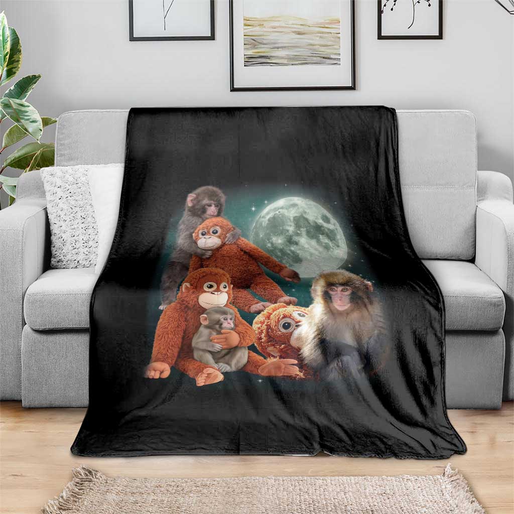 Baby Monkey Punch Throw Blanket Three Punch Moon Orange Toy
