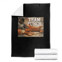 Team Punch Baby Monkey Plush Hugging Meme Throw Blanket