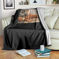 Team Punch Baby Monkey Plush Hugging Meme Throw Blanket