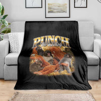 Punch The Monkey Throw Blanket Baby Monkey Punch Plush Hugging 90s Bootleg