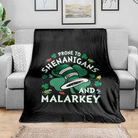 Funny Prone To Shenanigans And Malarkey Throw Blanket St Patricks Day Reading Hat
