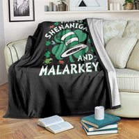 Funny Prone To Shenanigans And Malarkey Throw Blanket St Patricks Day Reading Hat