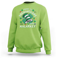 Funny Prone To Shenanigans And Malarkey Sweatshirt St Patricks Day Reading Hat