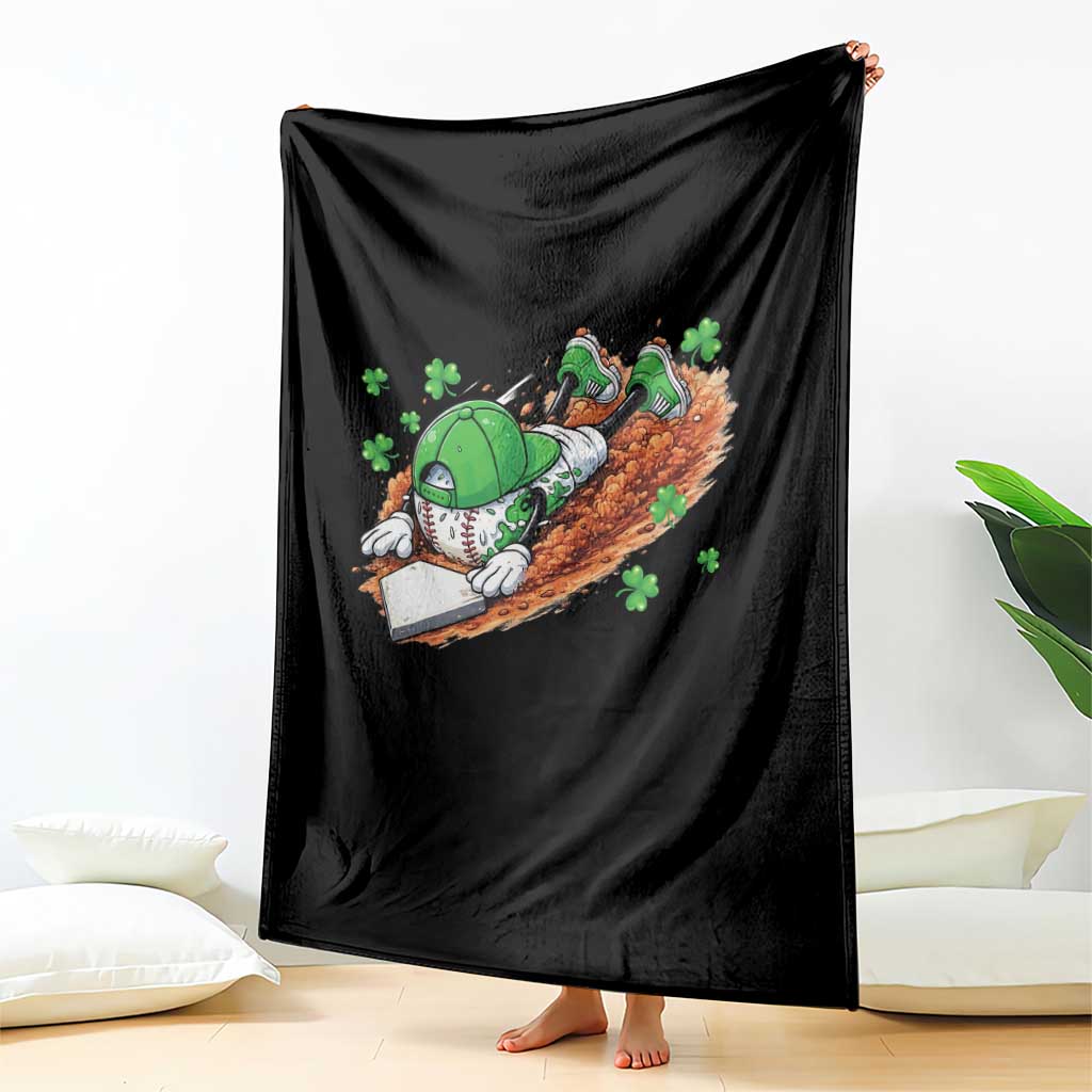 Funny Baseball St Patricks Day Home Plate Drip Throw Blanket